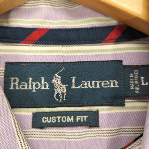 ラルフローレン RALPH LAUREN CUSTOM FIT ストライプ柄ポニー刺繍BDシャツ メンズ  L